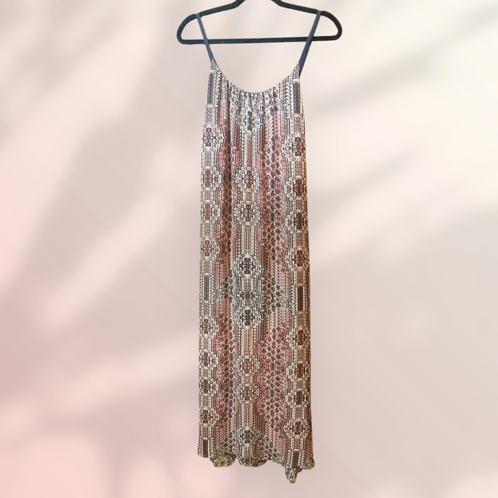 Athleta Boho Print Maxi Dress – Adjustable Straps – Size M